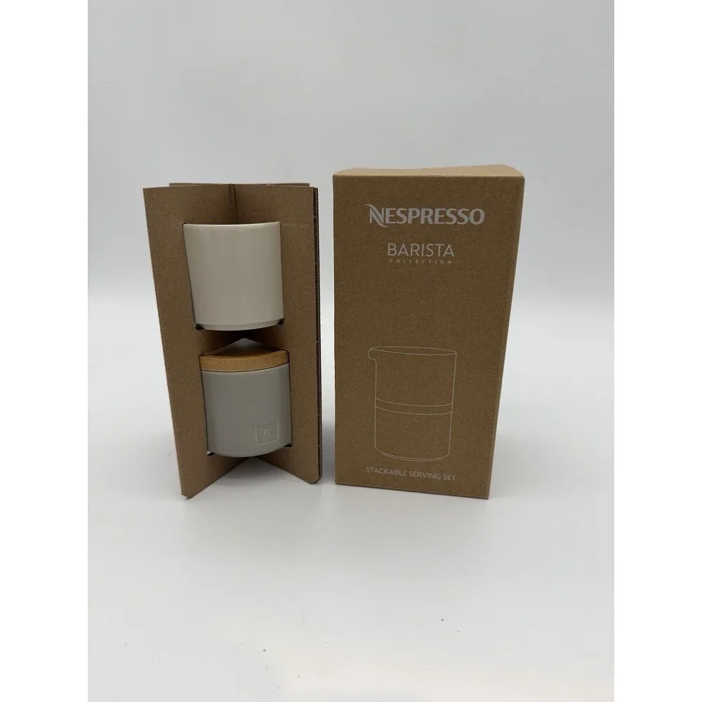 Nespresso Barista Collection Stackable Serving Sugar & Creamer Set New